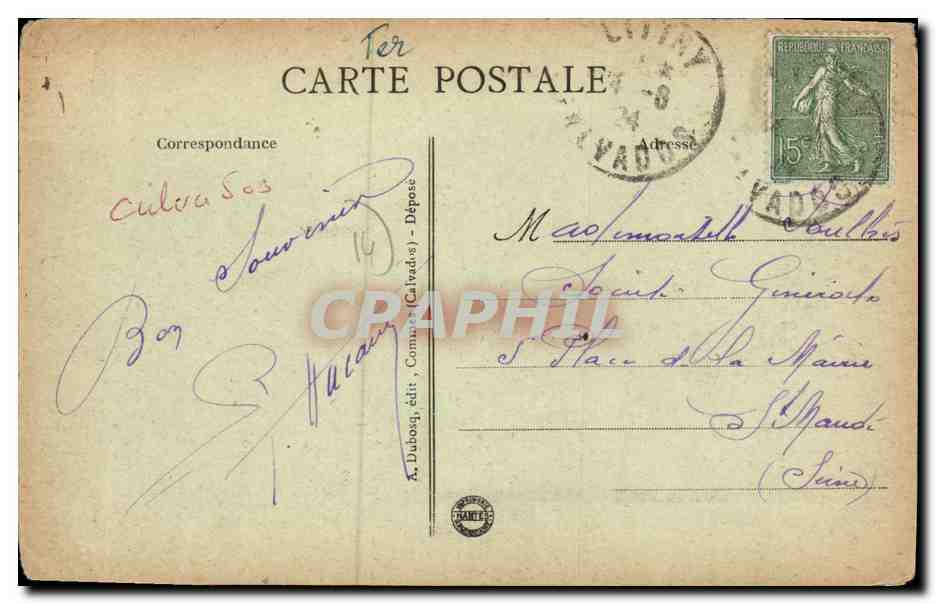CPA Littry Bourg des Mines La Chapelle — Verso