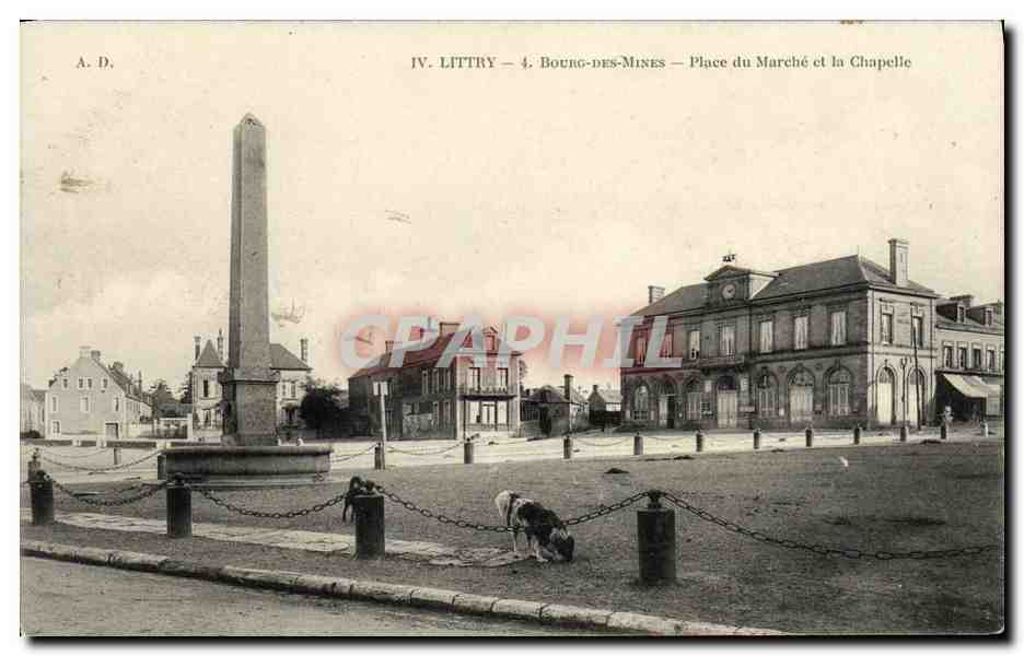 Littry — Bourg-des-Mines — Place du Marché et la Chapelle