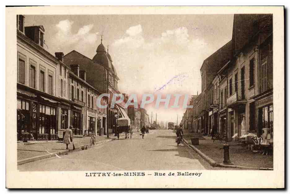 CPA Littry les Mines Rue de Balleroy
