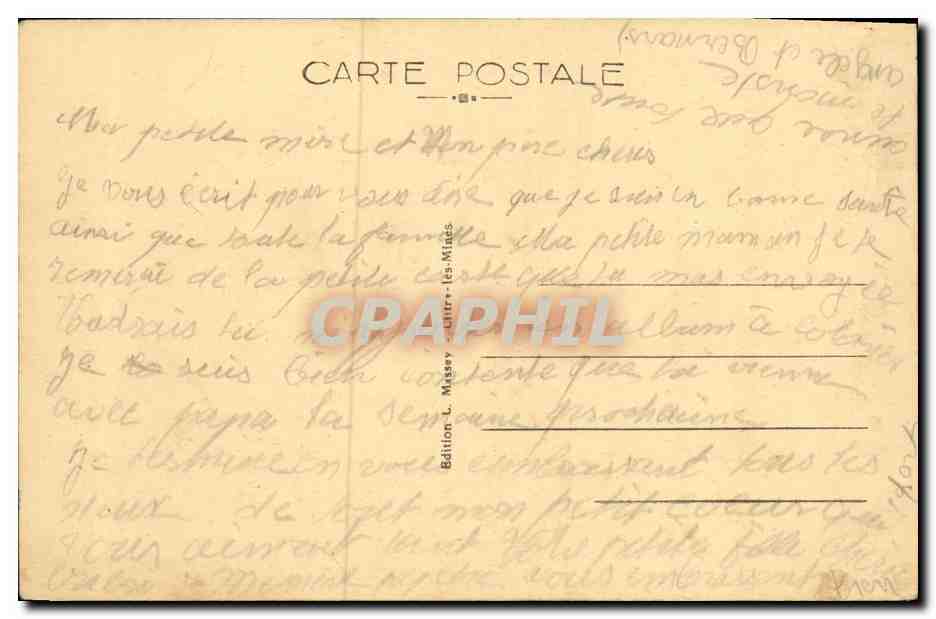 CPA Littry les Mines Route de Bayeaux — Rückseite