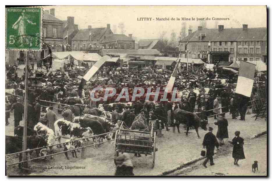 CPA Littry Marche de la Mine le Jour du Concours TOP