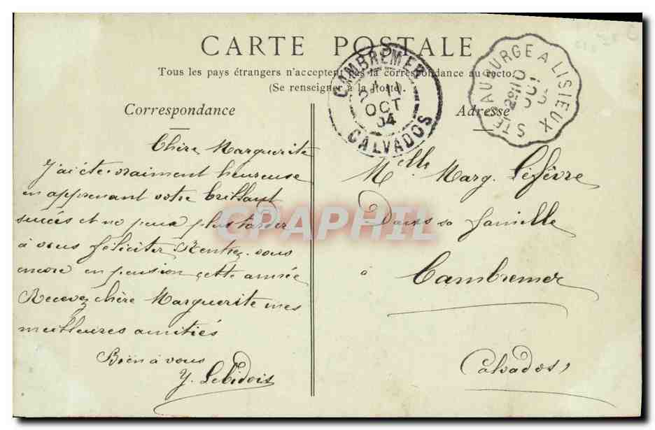 CPA Livarot Vue Generale prise du Livet — Rückseite