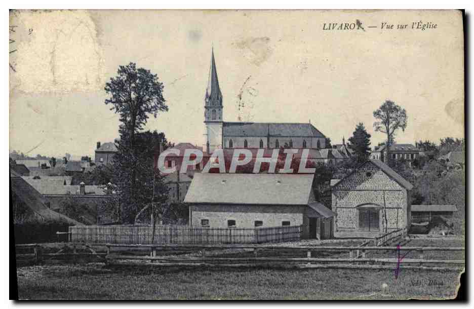 CPA Livarot Vue sur l Eglise