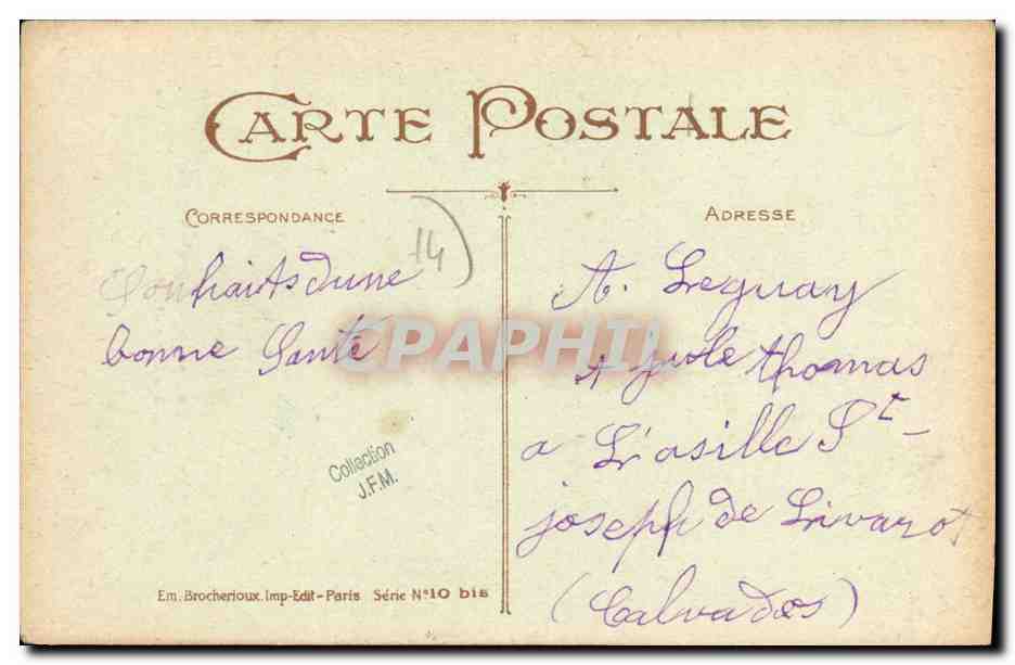 CPA Un Bonjour de Livarot — Rückseite