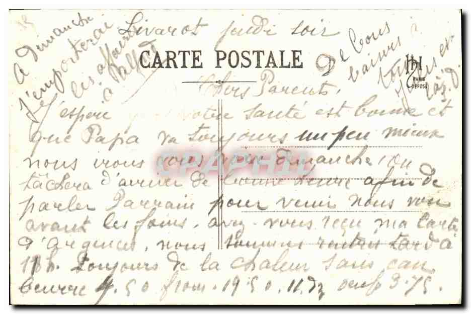 CPA Souvenir de Livarot — Rückseite