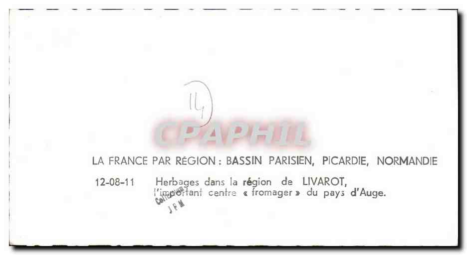 CPM Herbages dans la region de Livarot l important centre fromager du pays d Auge — Rückseite