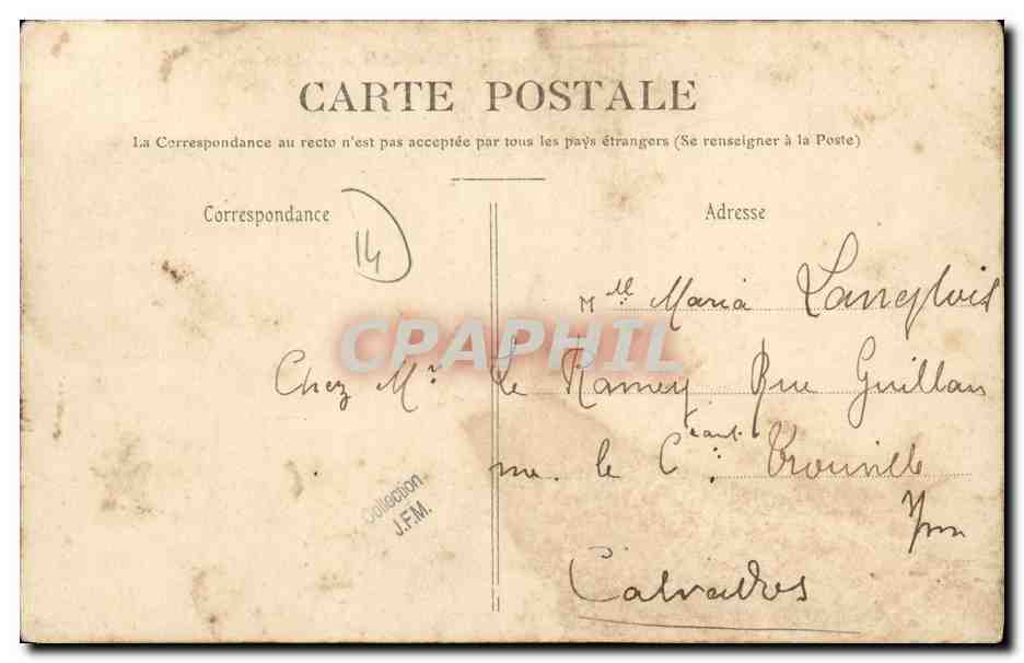 Environs de Bayeux — LONGUES — Route pittoresque descendant à la mer — Éditeur non visible, n° de série 32 — Reverso