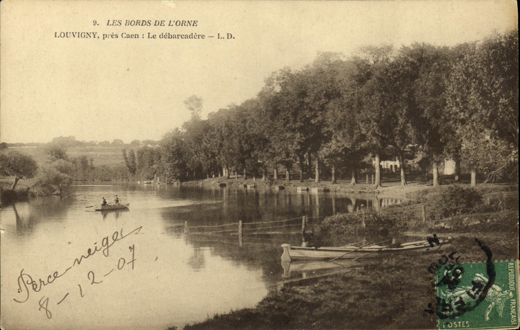 CPA Les Bords de l Orne Louvigny pres Caen Le debarcadere