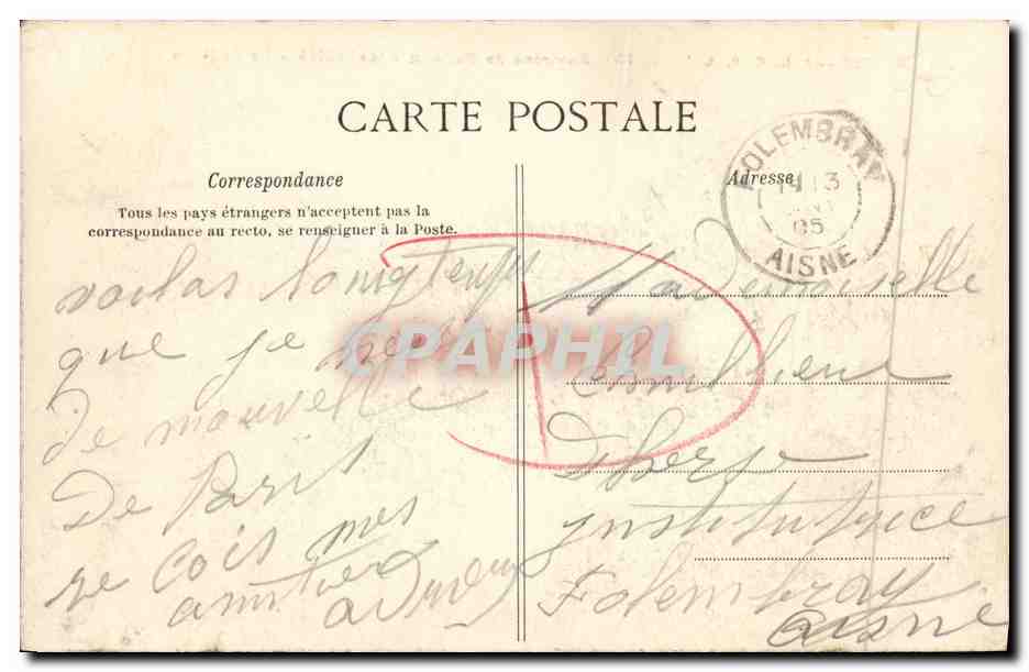 Environ de Bayeux — MAISONS — Le Château — La C.P.A. n°75 — Verso