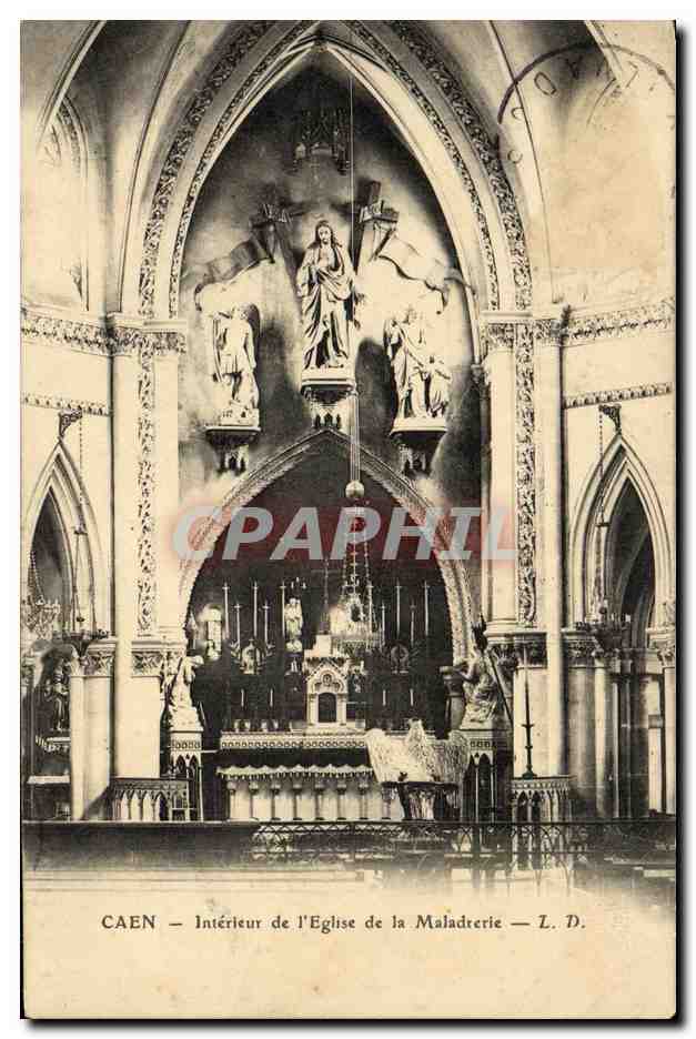 CPA Caen Interieur de l Eglise de la Maladrerie
