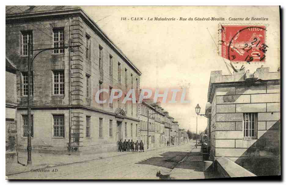 CPA Caen La Maladrerie Rue du General Moulin Caserne de Beaulieu Militaria