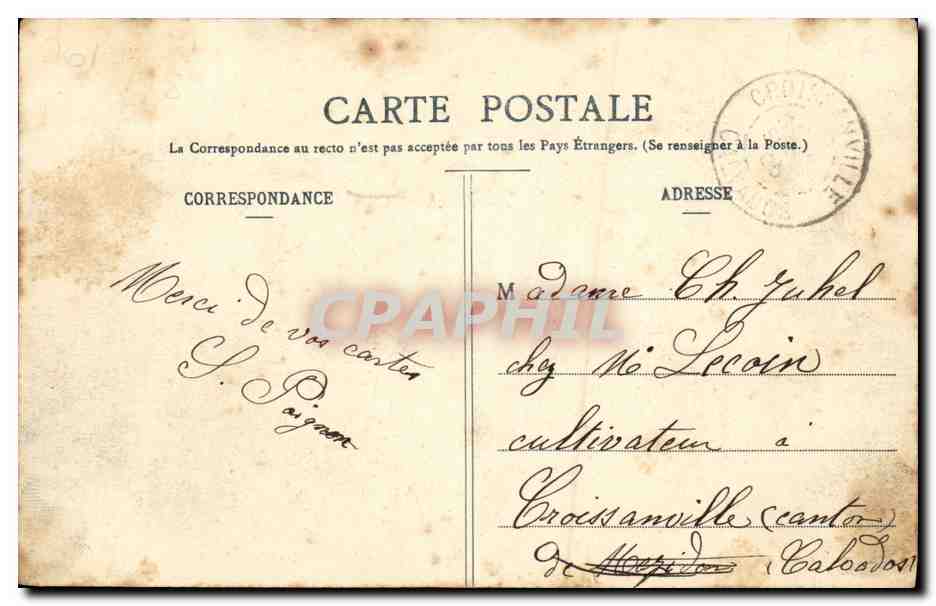 CPA Manneville la Pipard Le Calvaire Environs de Pont l Eveque — Rückseite