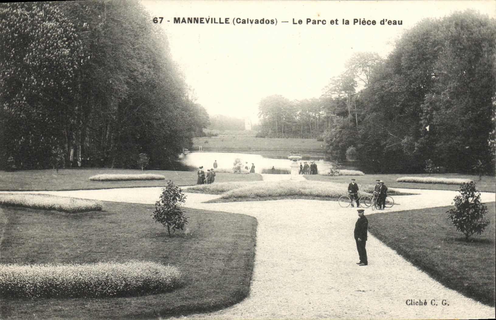 CPA Manneville Le Parc et la Piece d eau