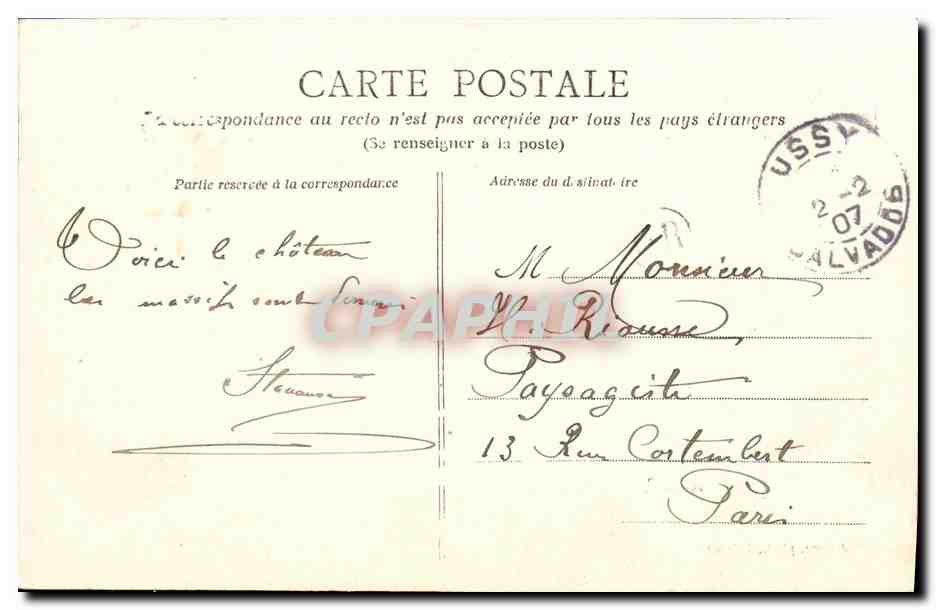 Château de Martainville — près Cesny-Boishalbou (Calvados) — éditeur Pissanglè — Verso