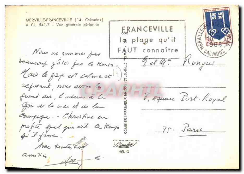 Merville-Franceville — Vue générale aérienne — Cim — Verso