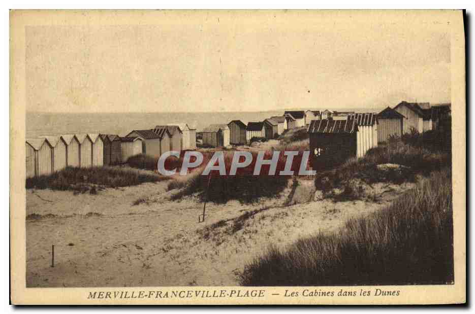 CPA Merville Franceville Plage Les Cabines dans les Dunes