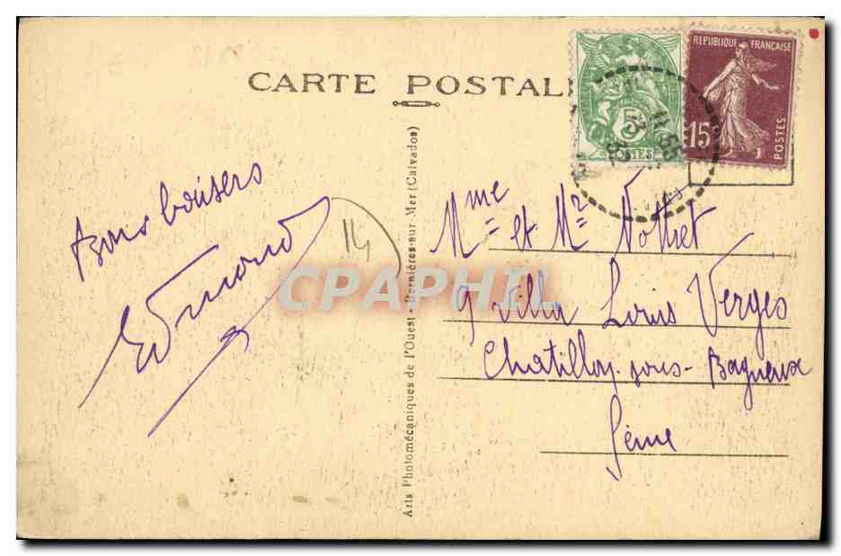 CPA Merville Franceville Plage Les Cabines dans les Dunes — Rückseite