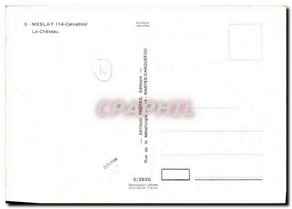 CPM Meslay Le Chateau Enfants Colonie — Verso