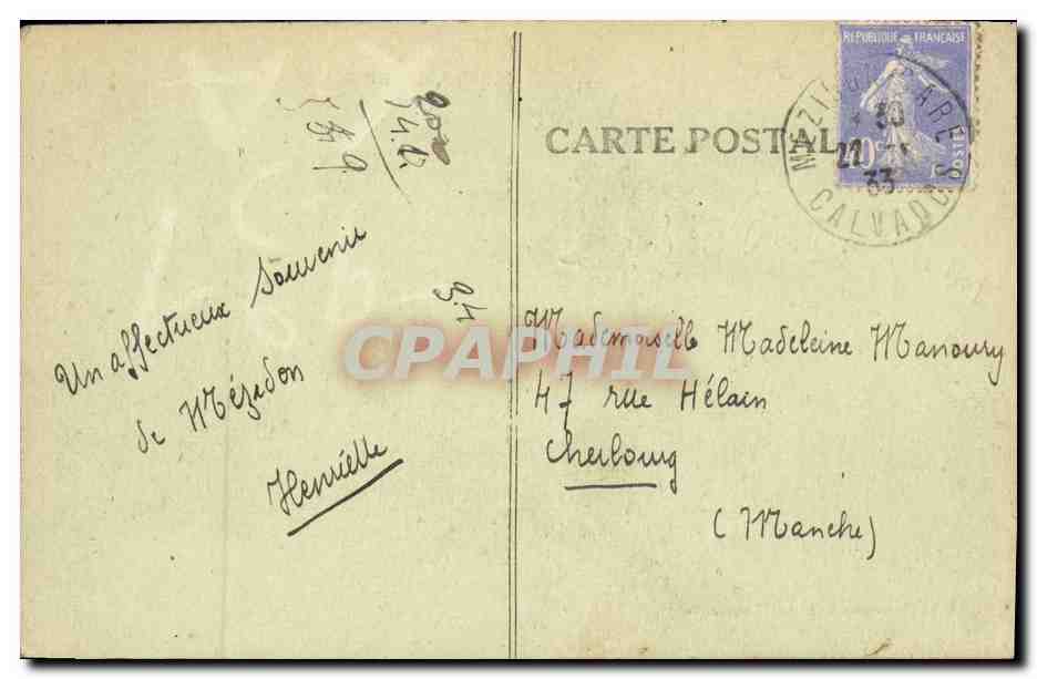 CPA Mesnil Meauger LE Fort Basseville — Rückseite