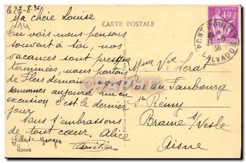 CPA Mesnil Villement L Orne au Moulin de Danney — Verso