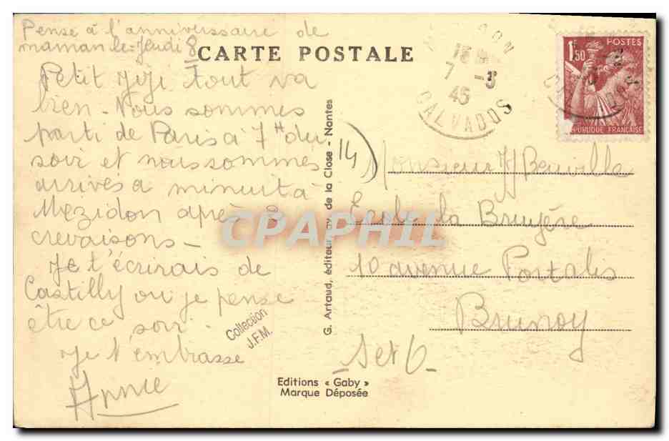 CPA Mezidon Le Breuil Eglise du Breuil — Verso