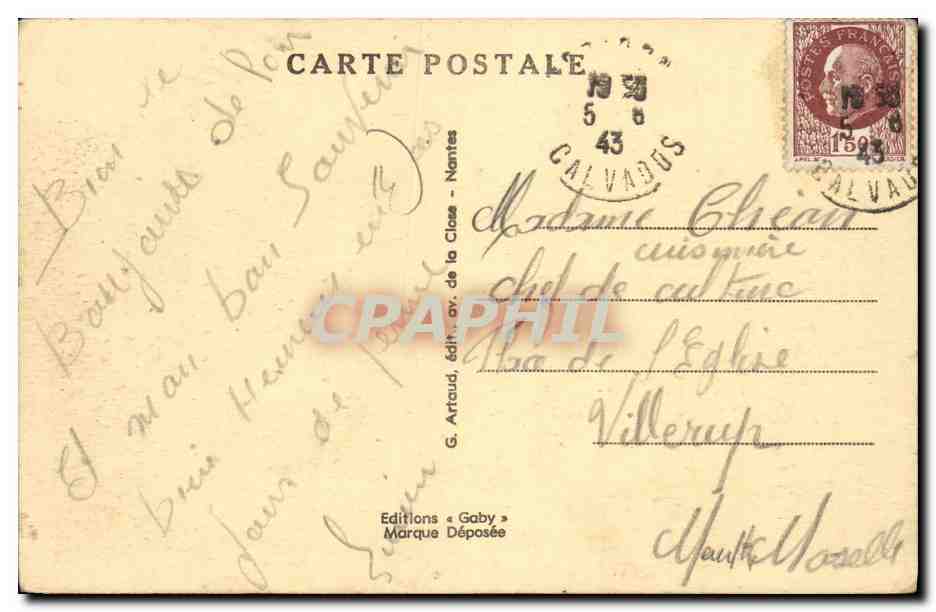 CPA Mezidon Route de Magny — Verso