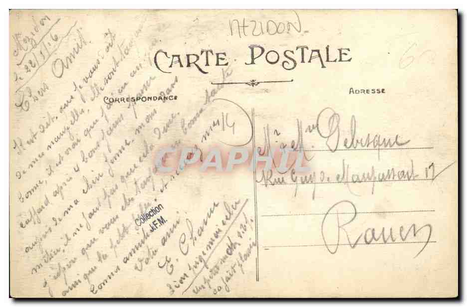 CPA L Employe Mezidon La Petite Jeune Fille Partie Avec son Cousin Train — Verso