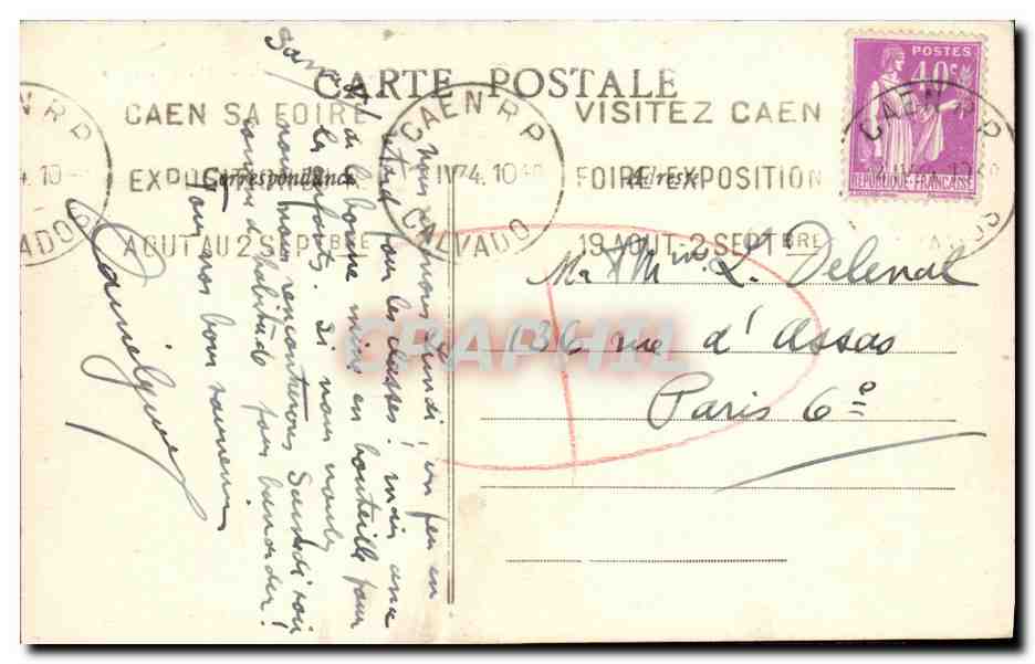 CPA Monts en Bessin Le Vieux Chateau — Rückseite