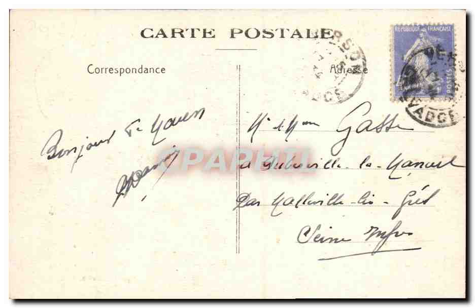 Mouen par Verson (Calvados) — La Carrière — Entreprise Cojan — Août 1931 — Achterkant