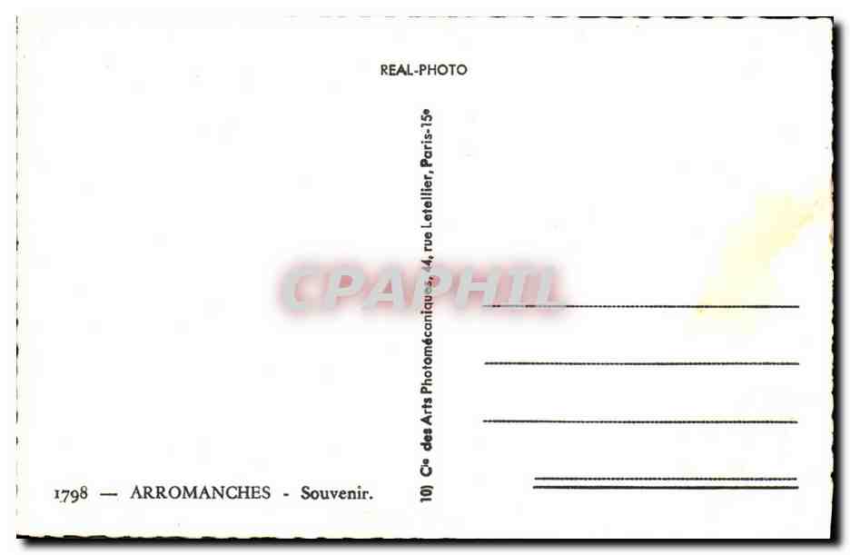 CPM Arromanches Souvenir — Back