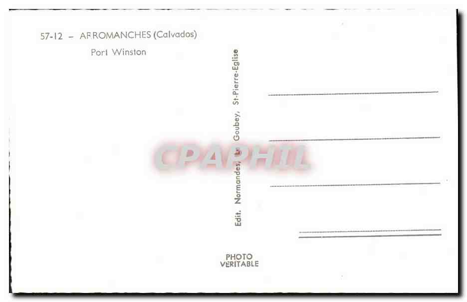 Port Winston — Afromanches (Calvados) — Edit. Photo Veritable — Back