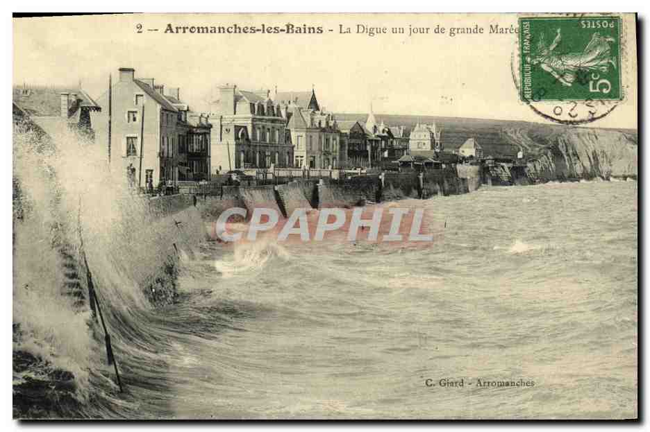 CPA Arromanches La Digue un jour de grande Maree