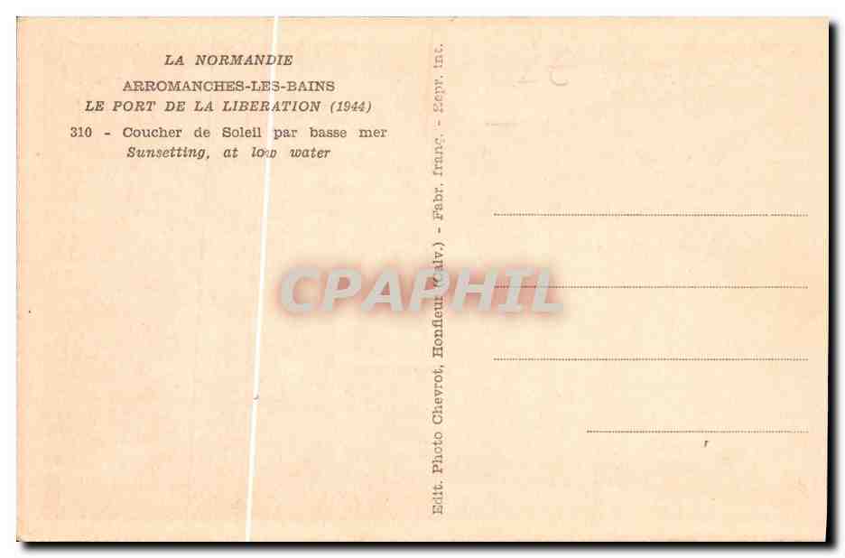 Arromanches-les-Bains — Le port de la Libération (1944) — 'ARROC.LIBE' — Verso
