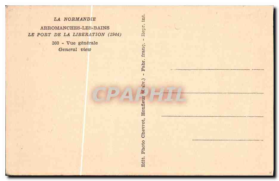 CPA Arromanches les Bains Le Port de la Liberation Vue generale — Verso
