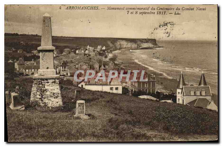 Arromanches — Monument commémoratif du Centenaire du Combat Navai 7 et 8 septembre 1811 — Éditeur non visible