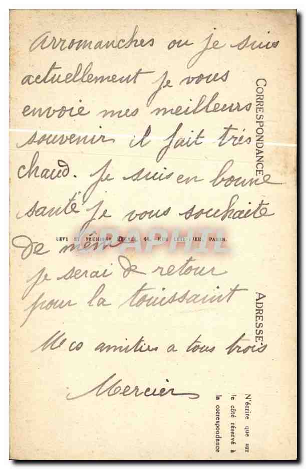 CPA Arromanches La Plage et les Falaises — Rückseite