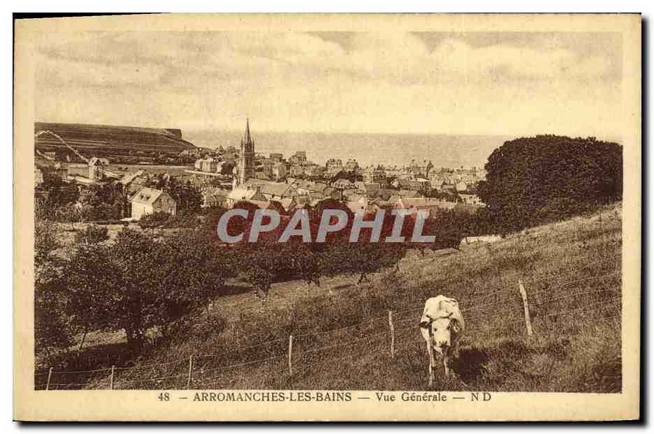 CPA Arromanches les Bains Vue Generale Vache
