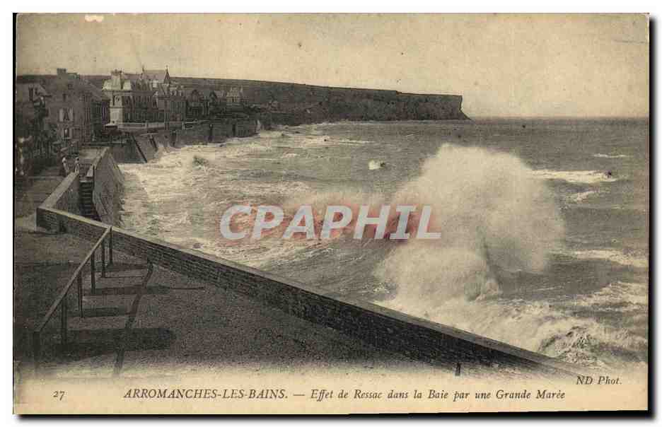 CPA Arromanches les Bains Effet de Ressac dans la Baie Par une Grande Maree
