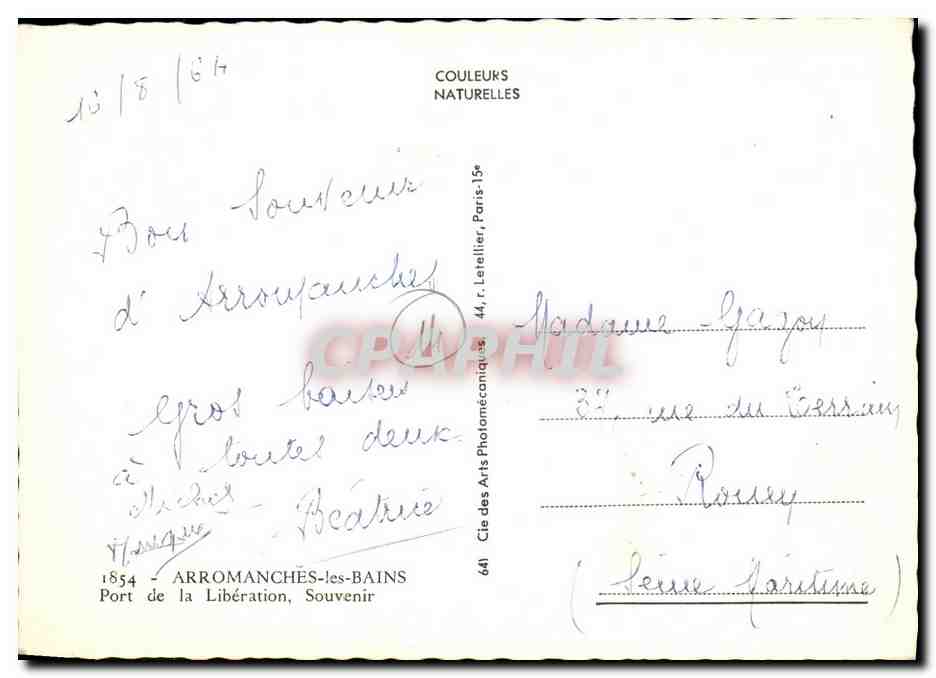 CPM Arromanches les Bains Port de la Liberation Souvenir — Rückseite