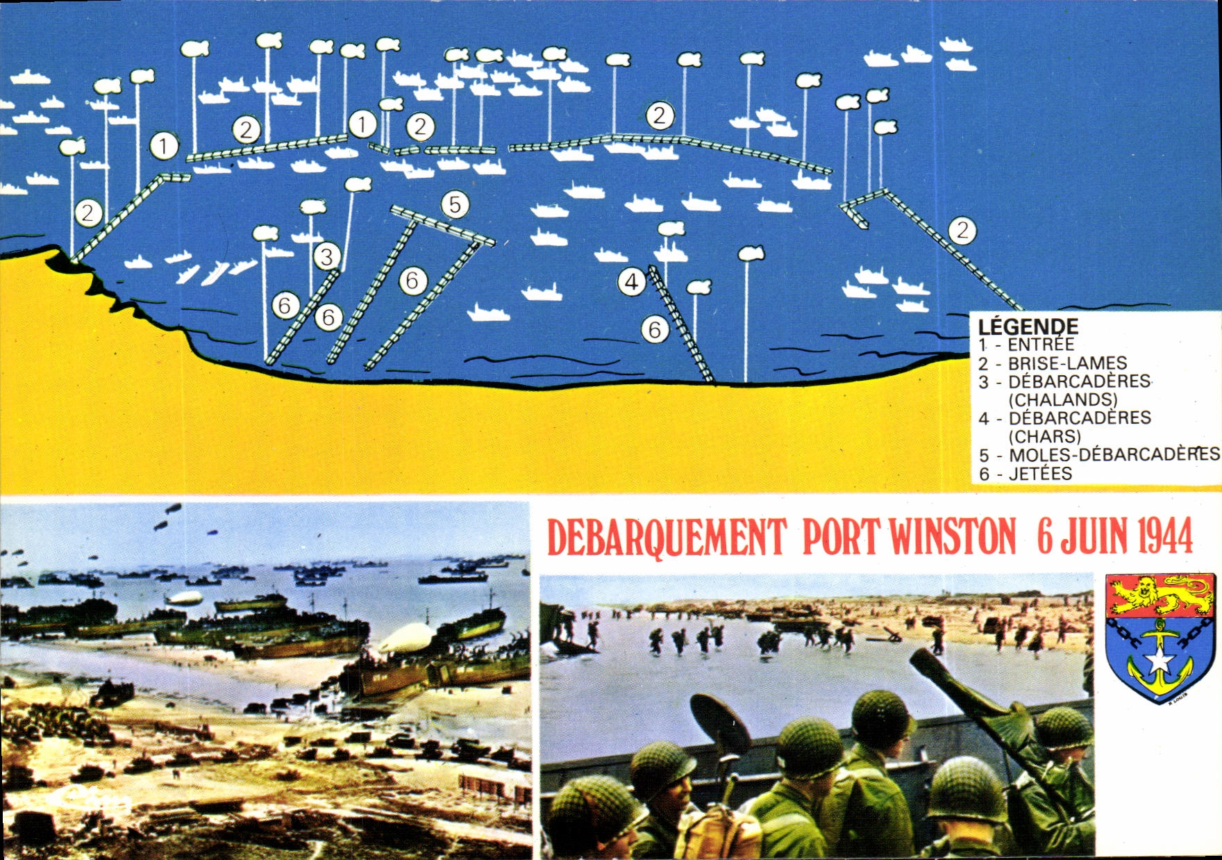Débarquement Port Winston — 6 juin 1944 — Édition Combiert Imprimeur Mâcon