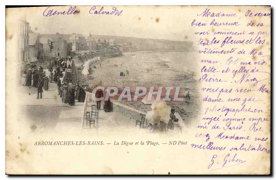 CPA Arromanches Les Bains La Digue et la Plage
