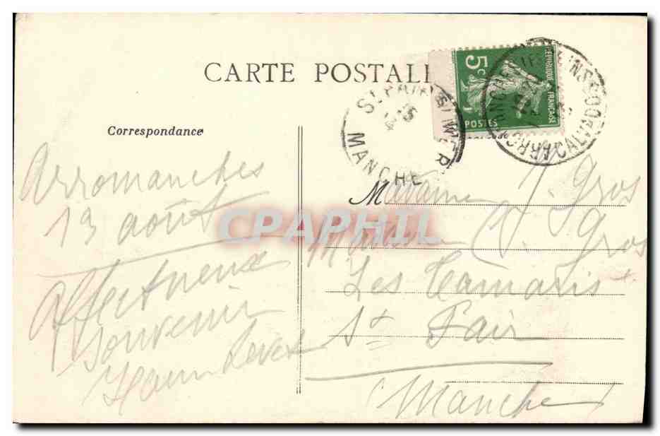 CPA Arromanches Vue Generale Prise de la falaise de fresne — Rückseite
