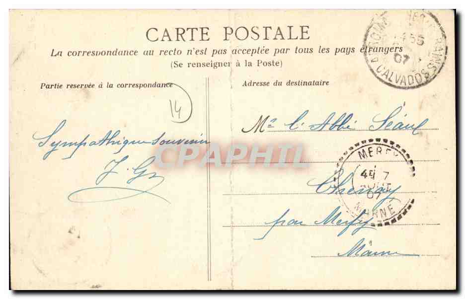 CPA Arromanches Un Jour de Grosse Mer Enfants — Rückseite
