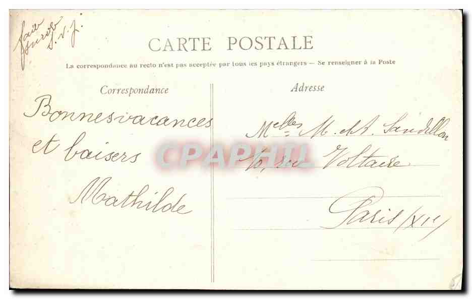 Arromanches — Sulla spiaggia. Concorso di forte di sabbia. Il passaggio della giuria — C.P.B. — Verso