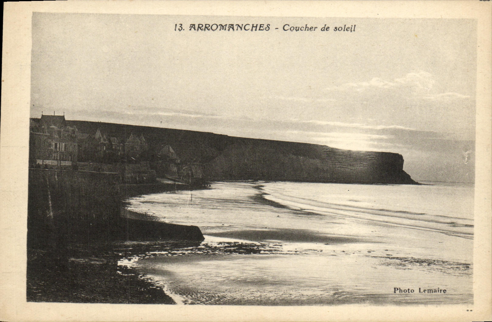 Arromanches - Coucher de soleil — Photo Lemaire, n°13 - Recto