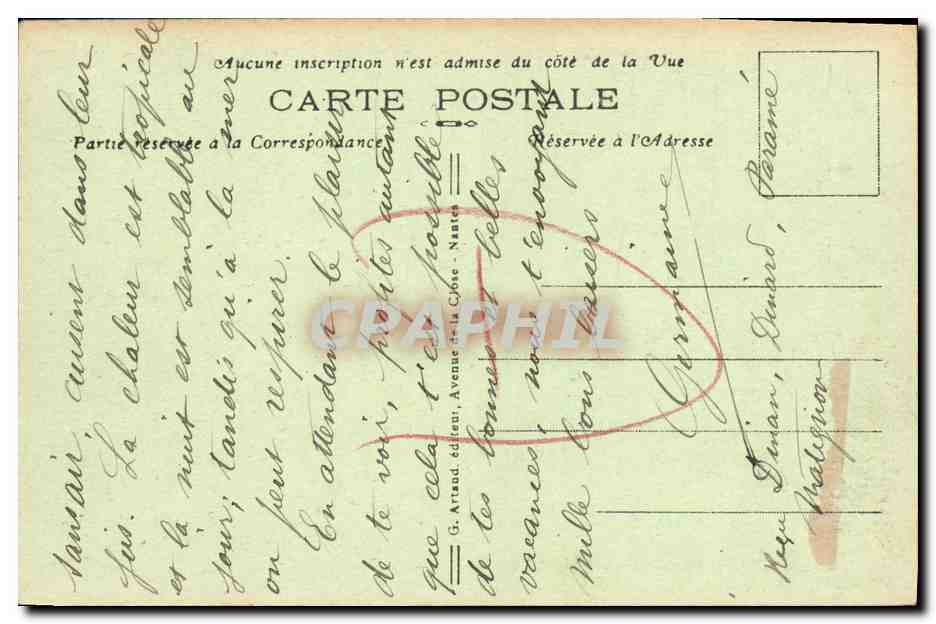 CPA Arromanches Les Bains La Plage et la Digue — Rückseite