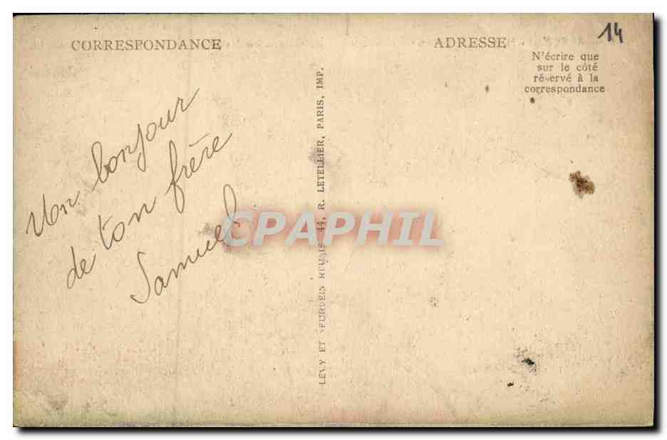 CPA Arromanches Monument commemoratif du centenaire naval 7 et 8 septembre 1911 — Verso