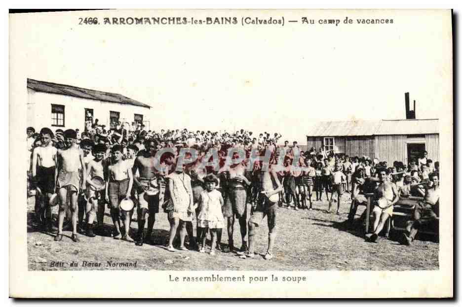 Arromanches-les-Bains (Calvados) — Au camp de vacances — Édit. du Barre Normand, n° 2466