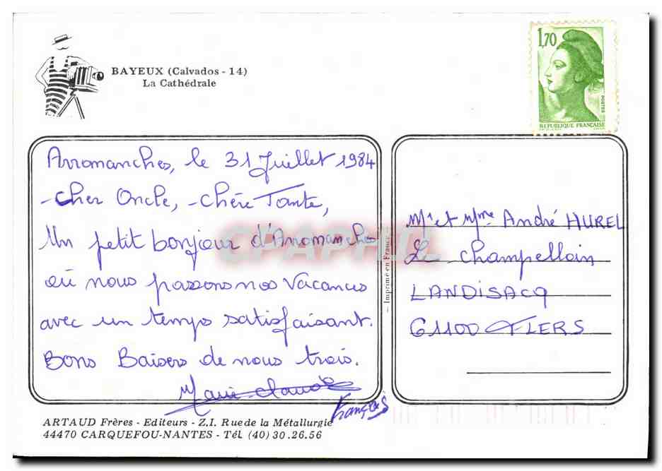 Bayeux — La Cathédrale — Artaud Frères — Reverso