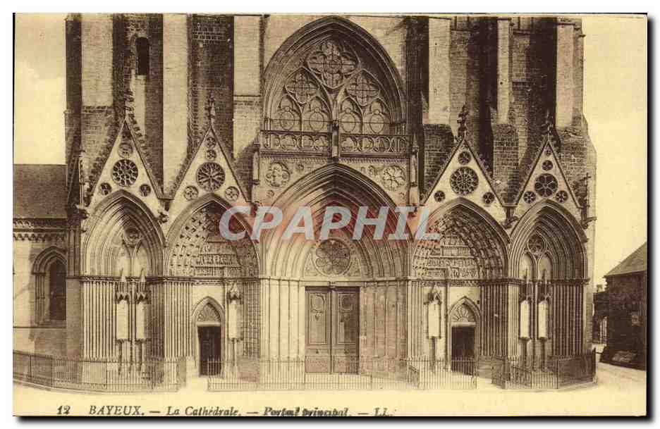 Bayeux — La Cathédrale — Portail principal — Lévy fils et cie, Paris